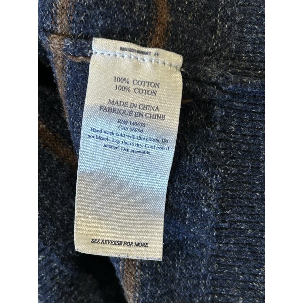 Faherty Cotton Striped Blue Crew Sweater Long Sleeve Men’s Medium - Picture 5 of 6
